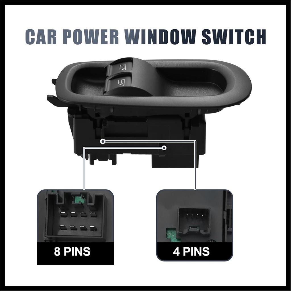 Power Window Switch 29885 1791339 for Ford Transit MK8 Custom 14 15 16 17 18 21 22 23 Driver Side Door Power Window Control with Light Switch Black