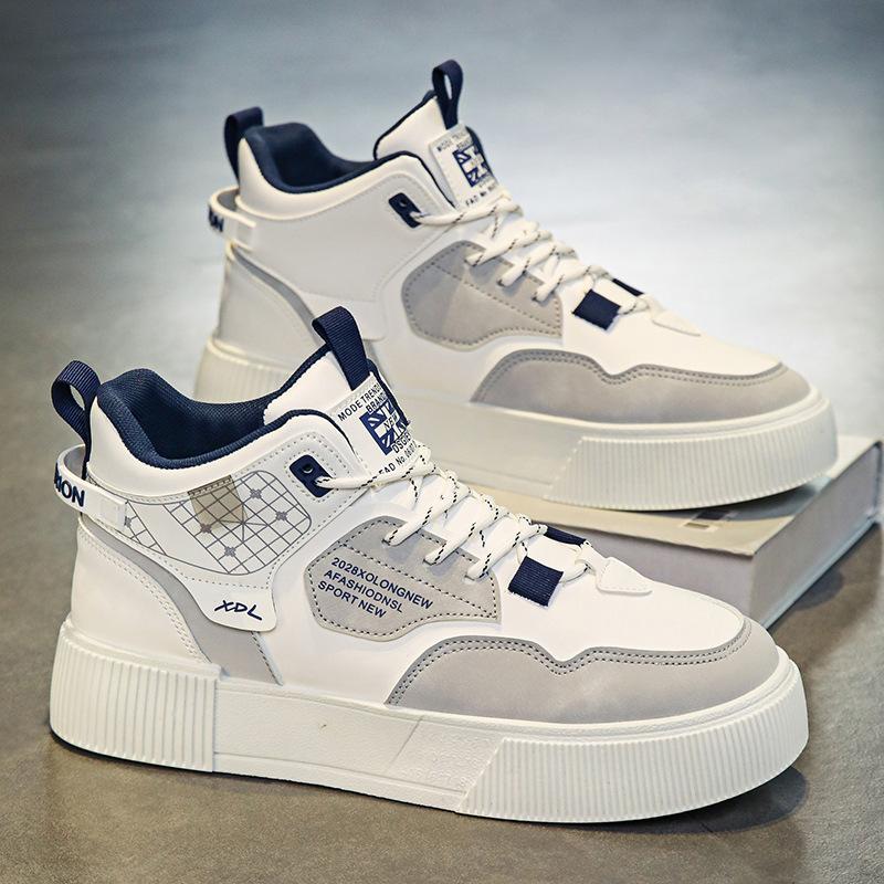 

Мужские кроссовки с высоким верхом, новые зимние кожаные водонепроницаемые увеличивающие рост кеды, молодежный досуг, спорт 39