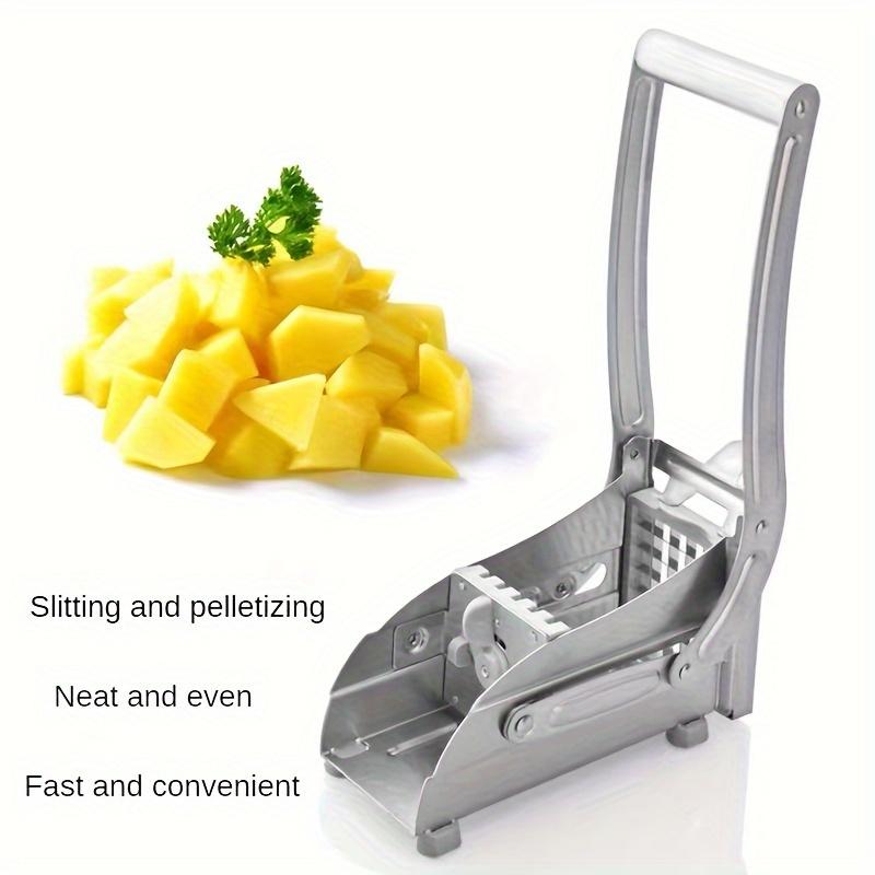 Stainless Steel French Fry Cutter , Manual Hand Powered Vegetable , Fruit Slicer with Adjustable Blade for Potatoes, Onions, Carrots