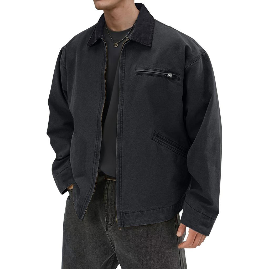 Men's Solid Color Camouflage Outdoor Sports Jacket Men's Pocket Button Casual Jacket