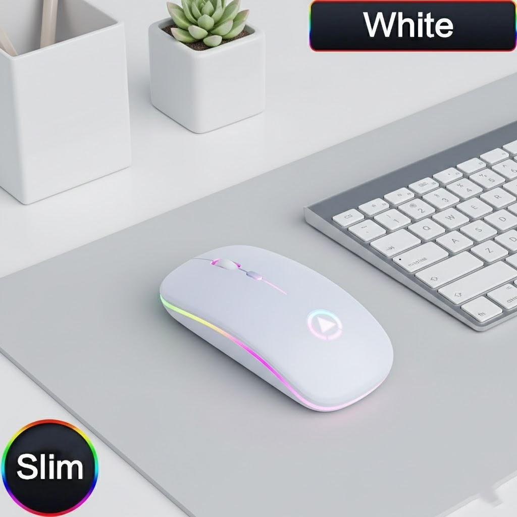 Ultra Thin 2 4G Wireless Mouse Noiseless Portable Optical Multicolor LED for PC Laptop Tablet