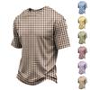 Herren Freizeit T-Shirt mit Karomuster, schnelltrocknend, leicht, atmungsaktiv, Mesh, kurzärmelig, geeignet für Outdoor und Alltag