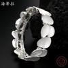 Color painting oil geometric oval elastic bracelet, fashionable and high-end women's versatile alloy bracelet