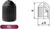 Taiheiyo TR413 CL Tubeless Tire Rubber Valve, Air Valve, Rubber Valve with CL Cap,
