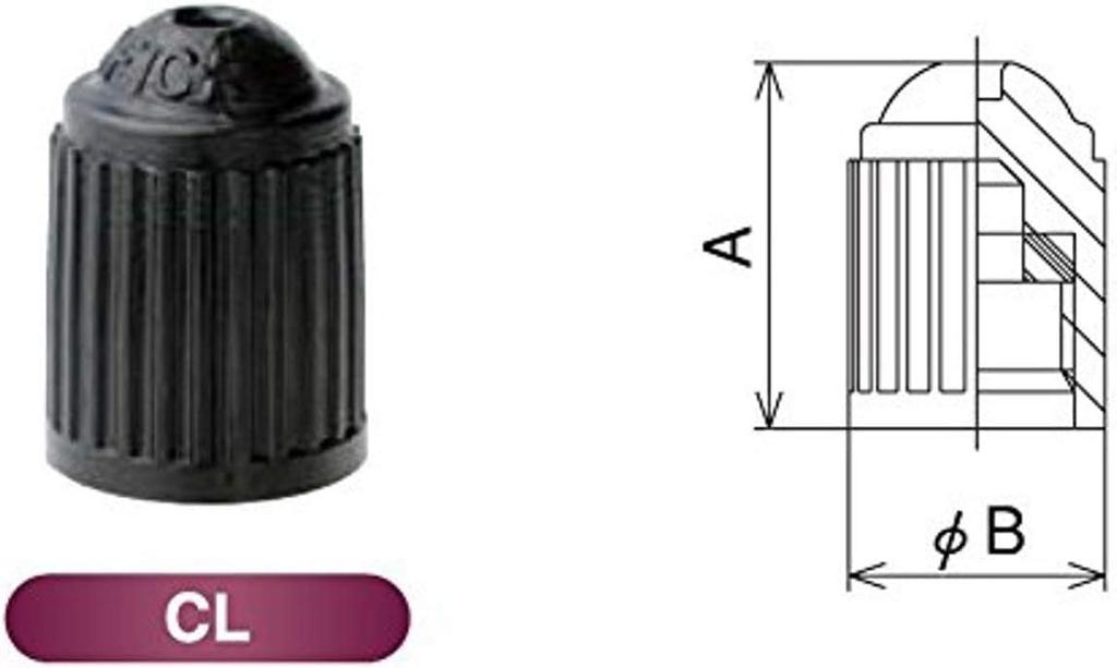 Taiheiyo TR413 CL Tubeless Tire Rubber Valve, Air Valve, Rubber Valve with CL Cap,