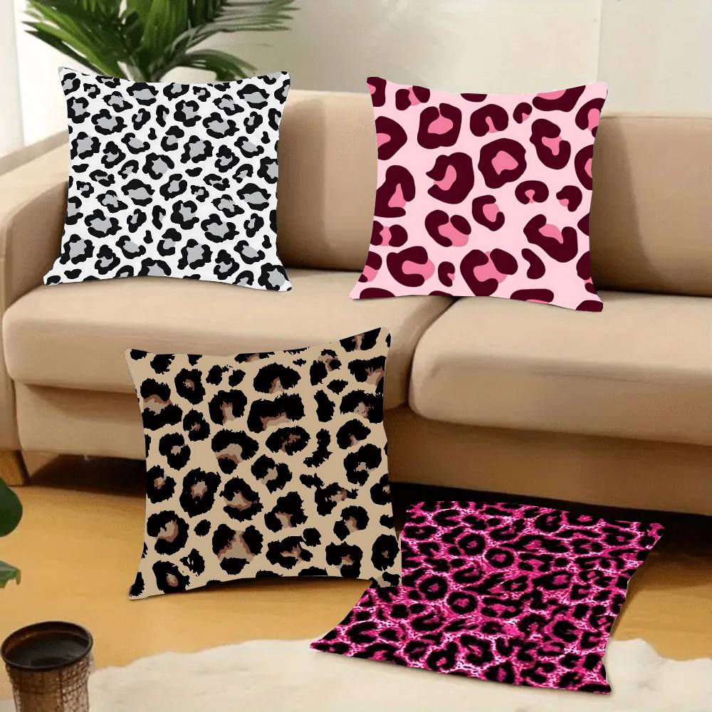 Pink Leopard Pattern Pillow Case Home Decor Throw For Sofa Bed Car Room Decor Gift Idea