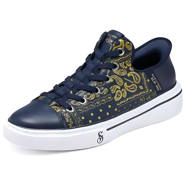 Skechers Snoop Weiche Bequeme Low-Top Skateschuhe Herren Sneaker Marineblau 251017-NVY