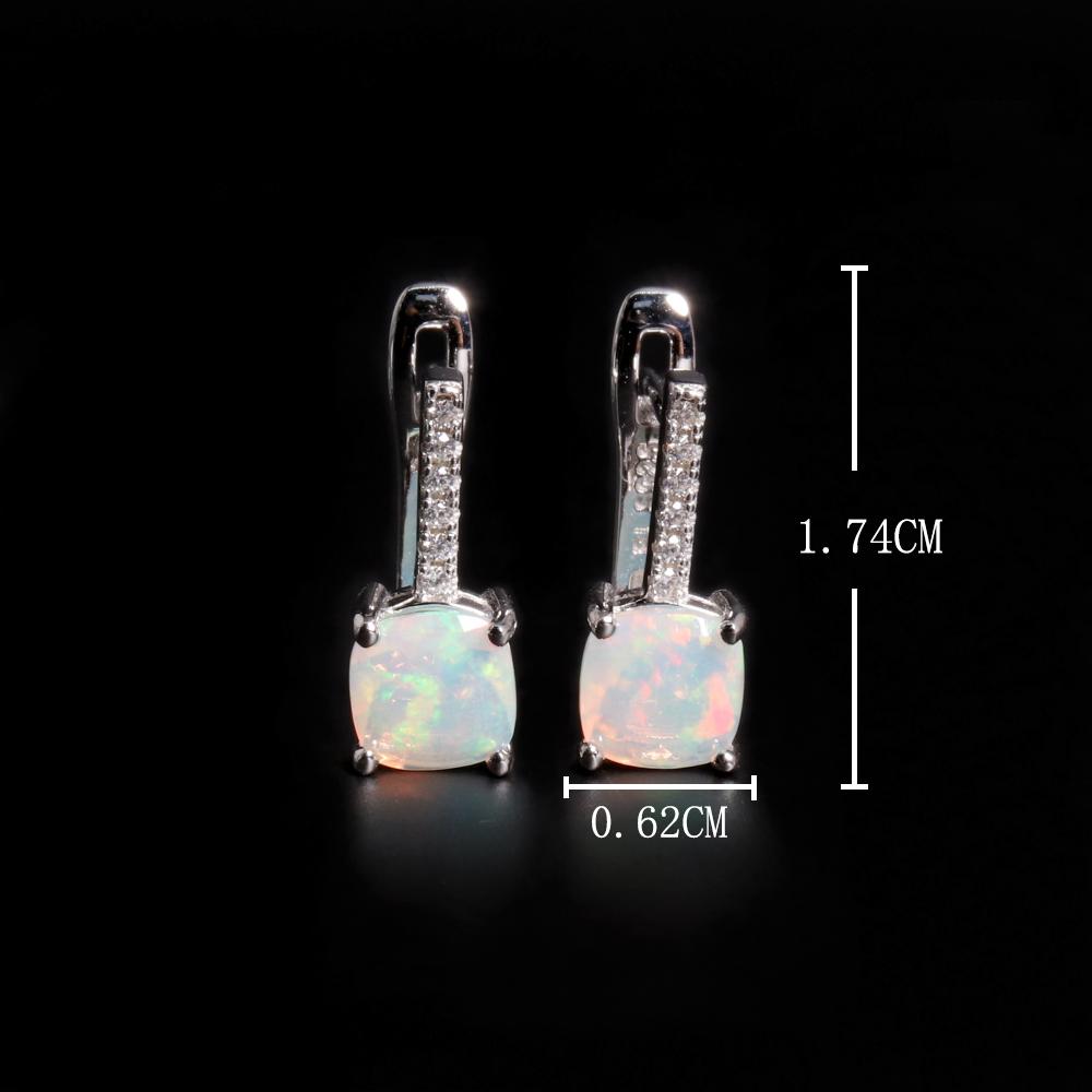 Colorful October Birthstone Rare Gems Natural Opal Earrings 925 Sterling Silver Birthday Gifts for Women and Girls