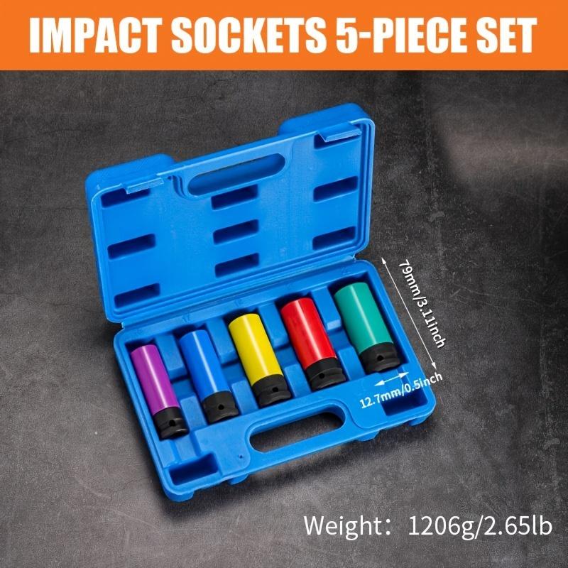 Drive Wheel Protector Impact Socket Set Hex Sockets Pneumatic Wrench Tire Screw Sleeve Drive Lug Nut Socket Set 17/19/21/22mm