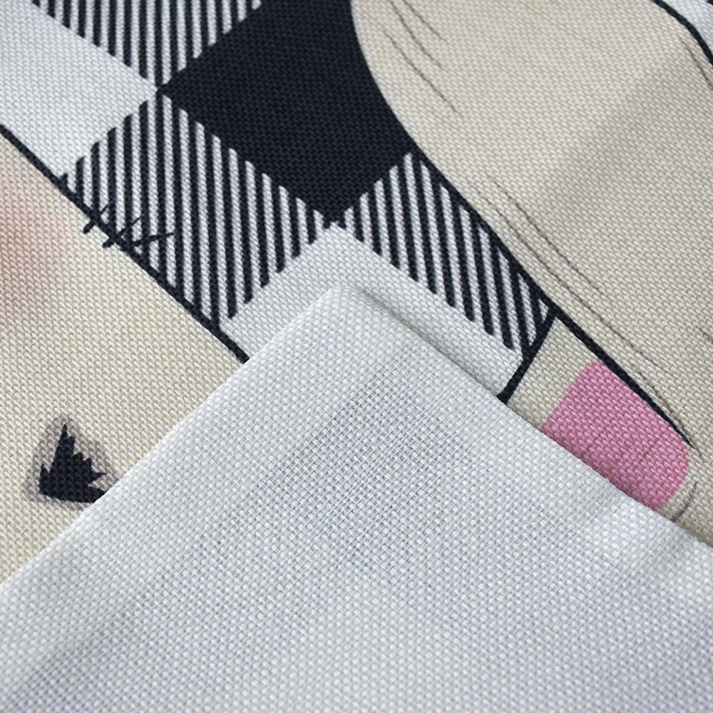 Easter Decorative Pillowcase With A Checked Bunny