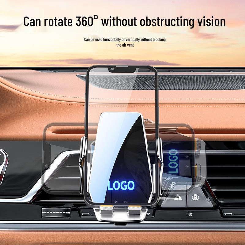Luminous Car Logo Wireless Charger with Infrared Sensor and Auto Electric Opening Phone Holder for Specific Car Model