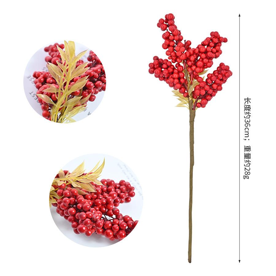 Red Berry Small Olive Branch Simulation Flower Arrangement Home Christmas Interior Decoration Flowers