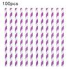 100Pcs Disposable Paper Straws Food Grade BPA Free Rich Color Holiday Party Heart Dot Print Drinking Water Straws