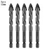 5pcs Four-Flute Eccentric Drill Bits Drilling Tool Glass Tile Punching Tool Hardness Triangle Drill Bit For Glass/Tile/Wood