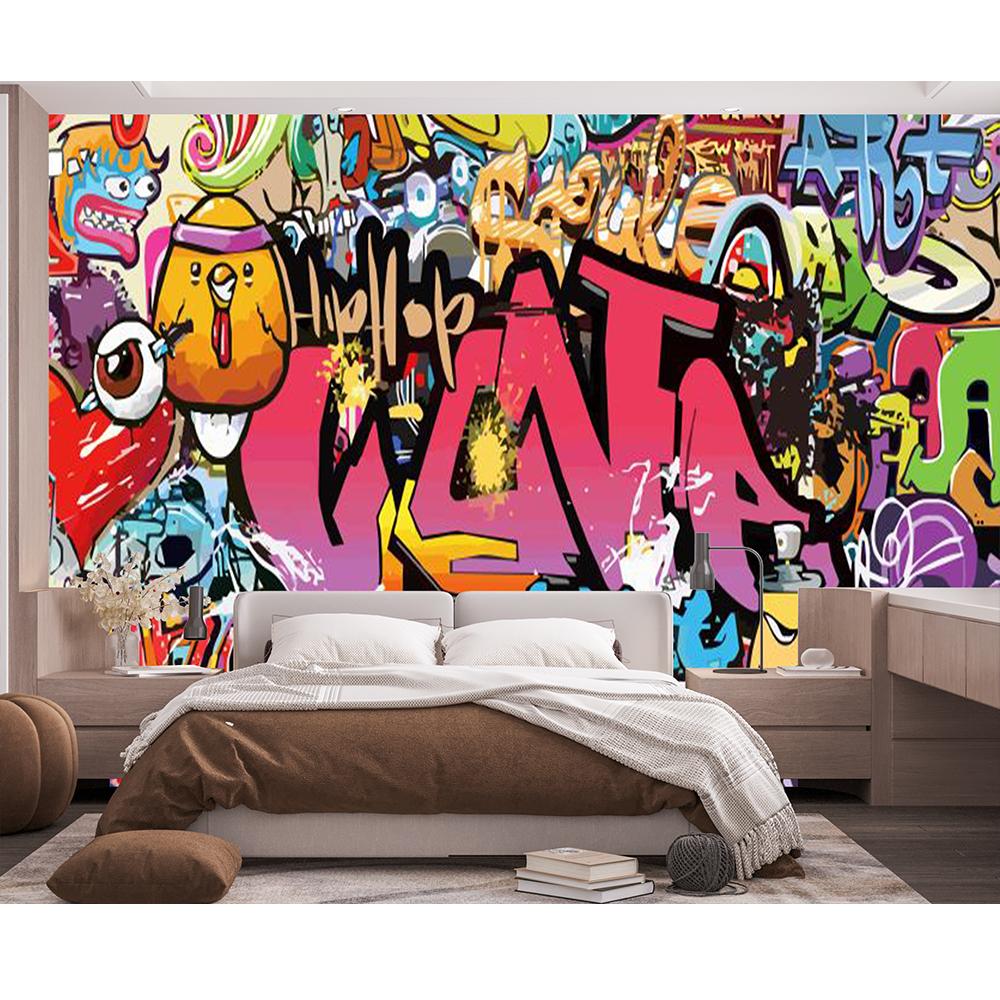 Graffiti Mural Colorful Graffiti Wallpaper Suitable For Bedroom Living Room Restaurant Wallpaper