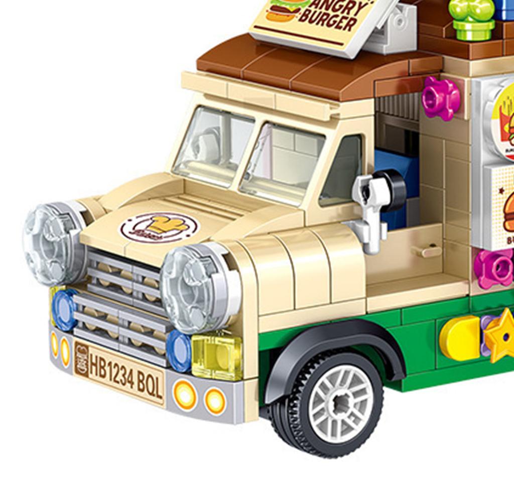 Dining Car Blocks Toy Educational Boredom Relief Children Food Truck Building Blocks for Boys Girls