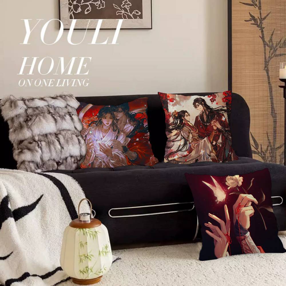 Heaven Officials Blessing Cushion Cover Inches Farmhouse Decor Home Throw Pillow Covers For Couch Decorations
