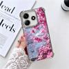 Dreamy Night Cherry Blossom Tree Plating Phone Case For Xiaomi Redmi Note 14 15 Pro Plus 13 12 11 11S 11T 10 9S 9 5G Anti-Fall A