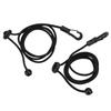 2pcs Set 180cm Kayak Canoe Paddle Leash Clip Stretchable Fishing Rod Tether Holder for Kayaking Surfing Black