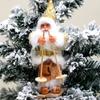 Cute Gnome Old Man Decorations Creative Silicone Christmas Crafts Decorative Sliding Sleigh Cartoon Santa Claus Figurine