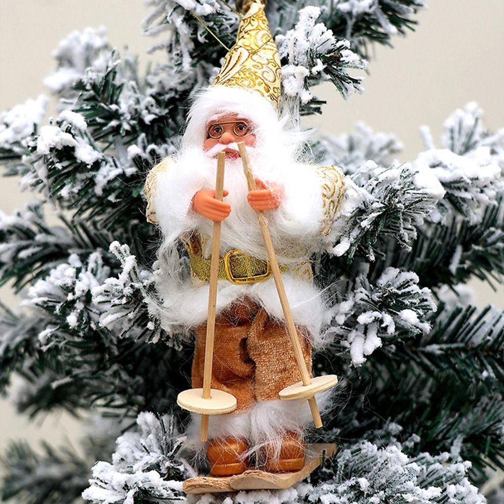 Cute Gnome Old Man Decorations Creative Silicone Christmas Crafts Decorative Sliding Sleigh Cartoon Santa Claus Figurine