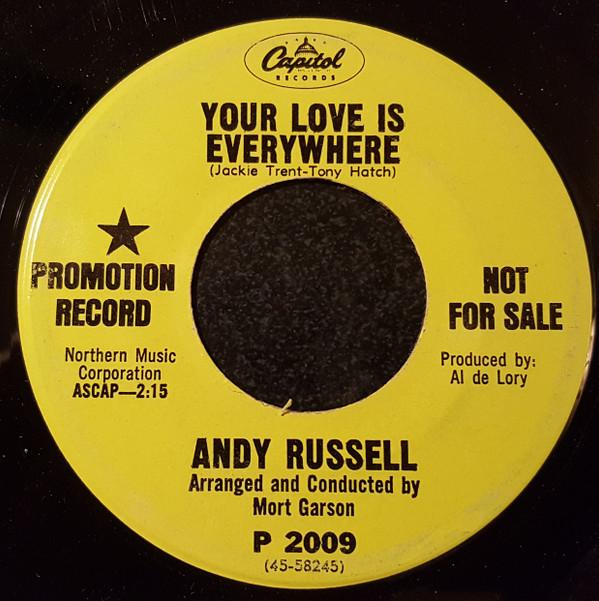 

7inch Record ANDY RUSSELL - Your Love Is Everywhere / Welcome T P2009PROMO Capitol Records 1967 US Pop Used
