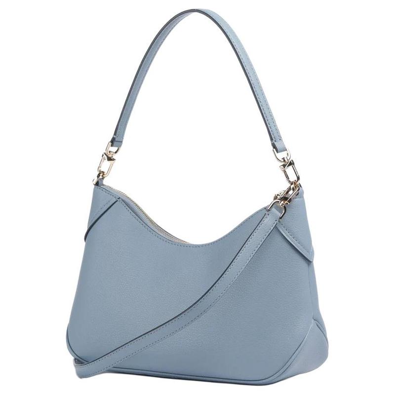 MICHAEL KORS Jet Set zipper closure cow split leather shoulder bag medium women's light blue