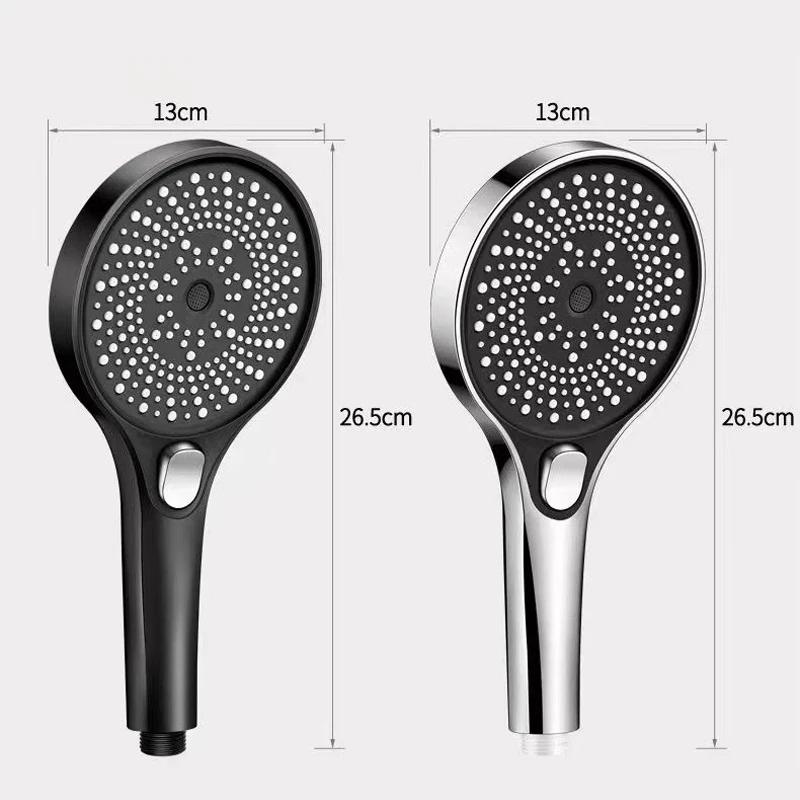 13CM Big Panel High Pressure Shower Head 3 Modes Adjustable Large Flow Waterfall Pressurised Handheld Shower Bathroom Accessorie