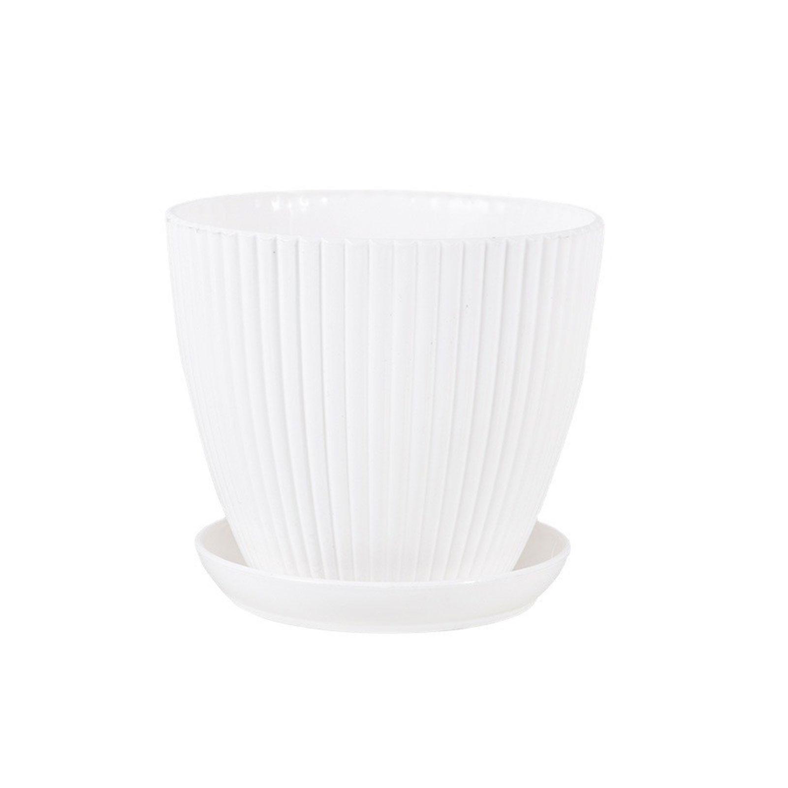 

Домашние садовые горшки с поддоном для растений, цветочные горшки, многоцветные цветочные рассадные горшки с поддоном для наружного и внутреннего использования S 9x8cm белый