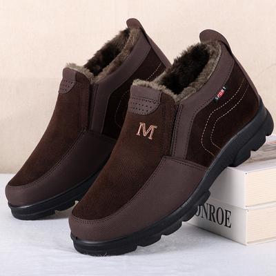 Pantofi de iarnă pentru bărbați, cu talpă groasă, antiderapante, din catifea, cu blană, cizme pentru bărbați, pantofi de iarnă, cizme de zăpadă, pantofi cu alunecare.