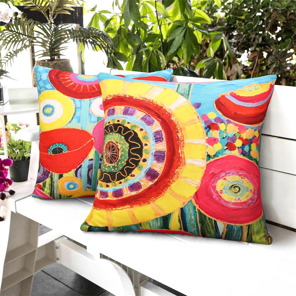 4pcs Decorative Throw Pillow Covers Pillowcase Flower Print Cushion Cover For Patio Garden Balcony 18x18inch