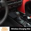 TOPTALL Wireless Charging Anti-Slip Mat Compatible With 2025 2026 Toyota Camry, Black Silicone Protective Pad Center Console Liner For Camry