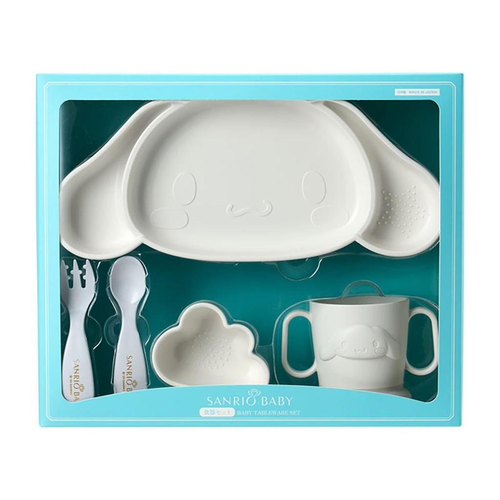 SANRIO Baby Cinnamoroll Tableware Set 5-Piece Eco-Friendly Kids Feeding Plate Bowl Cup Spoon Fork Gift Set 815799