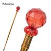 Red Glass Ball Walking Cane Fashion Decorative Luxury Stick Decorative Cane Elegant Fashion Cosplay Alloy Crosier Stick 92cm