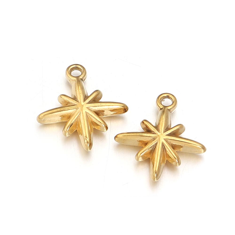 5pcs/lot High Quality Stainless Steel Pendant Star Moon Round Shape Fashion Charms For Jewelry Making DIY Necklace Earrings Gift