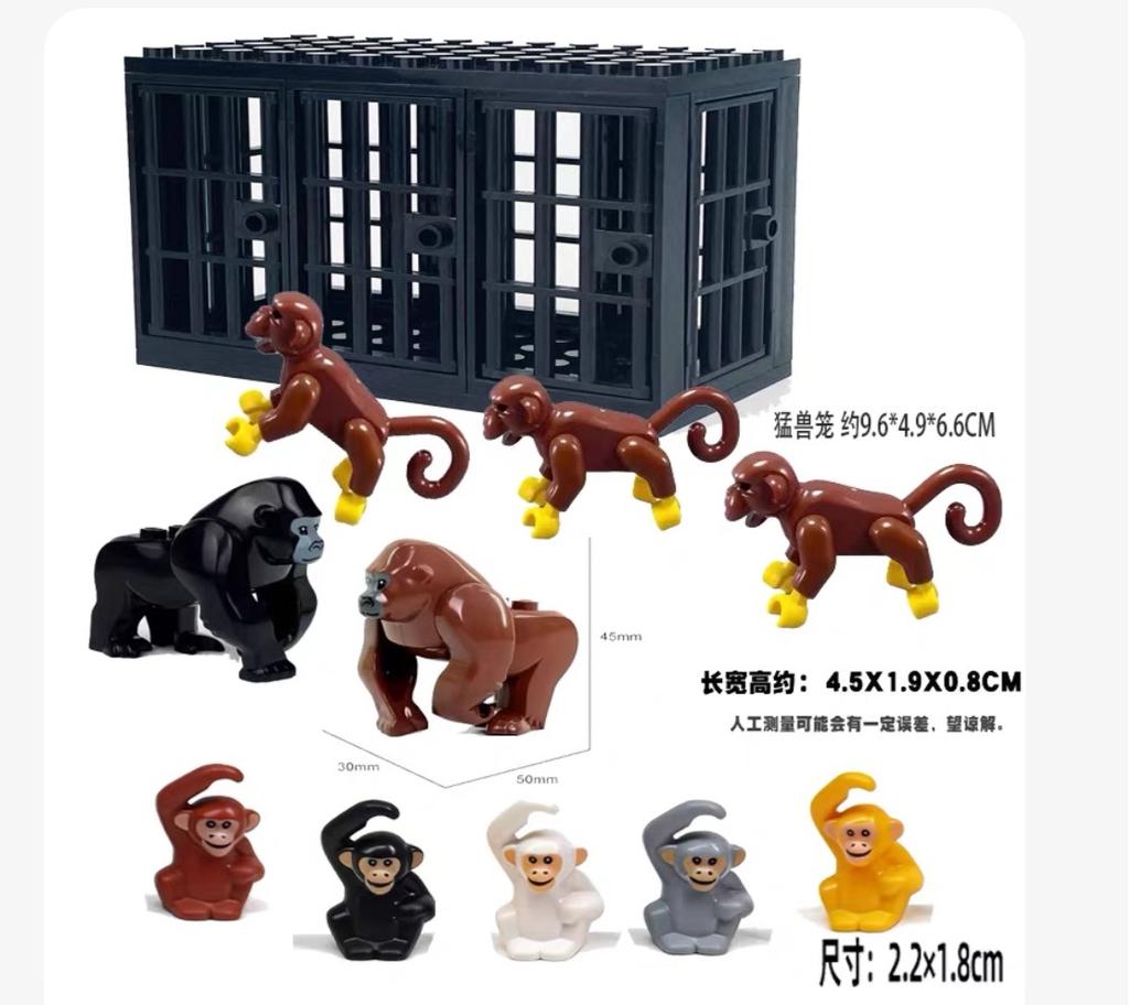 Afrikanische Wildtiere Bausteine Set Löwe Elefant Kamel Hirsch Wolf Giraffe Spielzeugmodell für Kinder Kreatives Kindergeschenk Stein S041