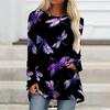 Women Round Neck Loose Long Sleeve Tunic Soft Solid Tops Ideal For Household Relax And Casual Outdoor Walks