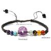 1pc Colorful Weaving Bracelet Natural Stone Bracelet Crystal Peace Buckle Adjustable Donut Yoga Stone Handstring Jewelry Gift