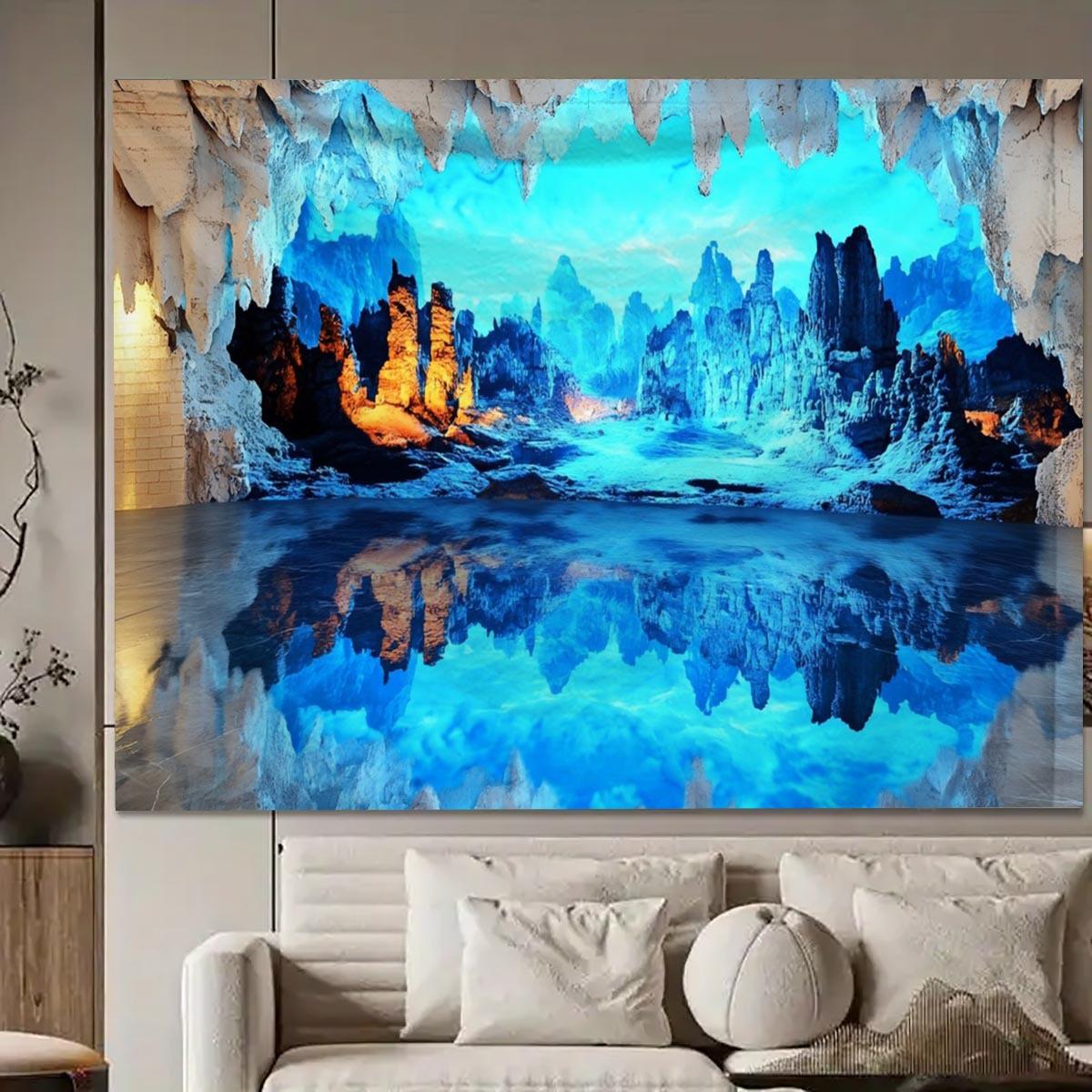 

Panoramic Ocean Mural Tapestry Expansive Underwater View for Large Living Room Feature Wall Decor 74x94cm(29x37in)