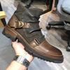 Kaufen Sie Herren-Motorradstiefel Vintage-Rundkopf-Cowboy-Kurzstiefel Pferdestiefel