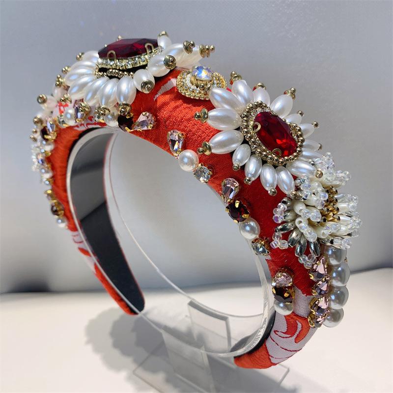 

Кристальные барочные повязки на голову для женщин, бриллиантовые аксессуары для волос, жемчужная повязка на голову для девочек, корона, цветочные повязки для волос, повязка на голову