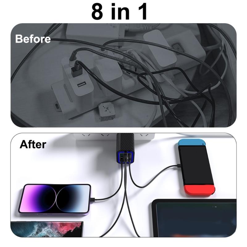USB Fast Charging Block,36W PD20W 6 Port USB Wall Charging Brick,Power Adapter Multiport Charging Plug