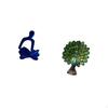 Abstract Thinker Human Figurine And Peacock Statue Animal Sculpture Collection Elegant Versatile