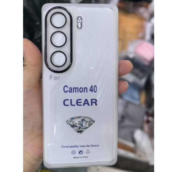 Pro Tecno Camon 40 Pro 4G Průhledná fólie na objektiv fotoaparátu Silikonové pouzdro pro Tecno Camon 40 40Pro Nárazuvzdorný nárazník Průhledný TPU kryt
