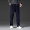 Men's Loose Fit Corduroy Casual Pants - Soft, Breathable, Elastic Waist with Drawstring