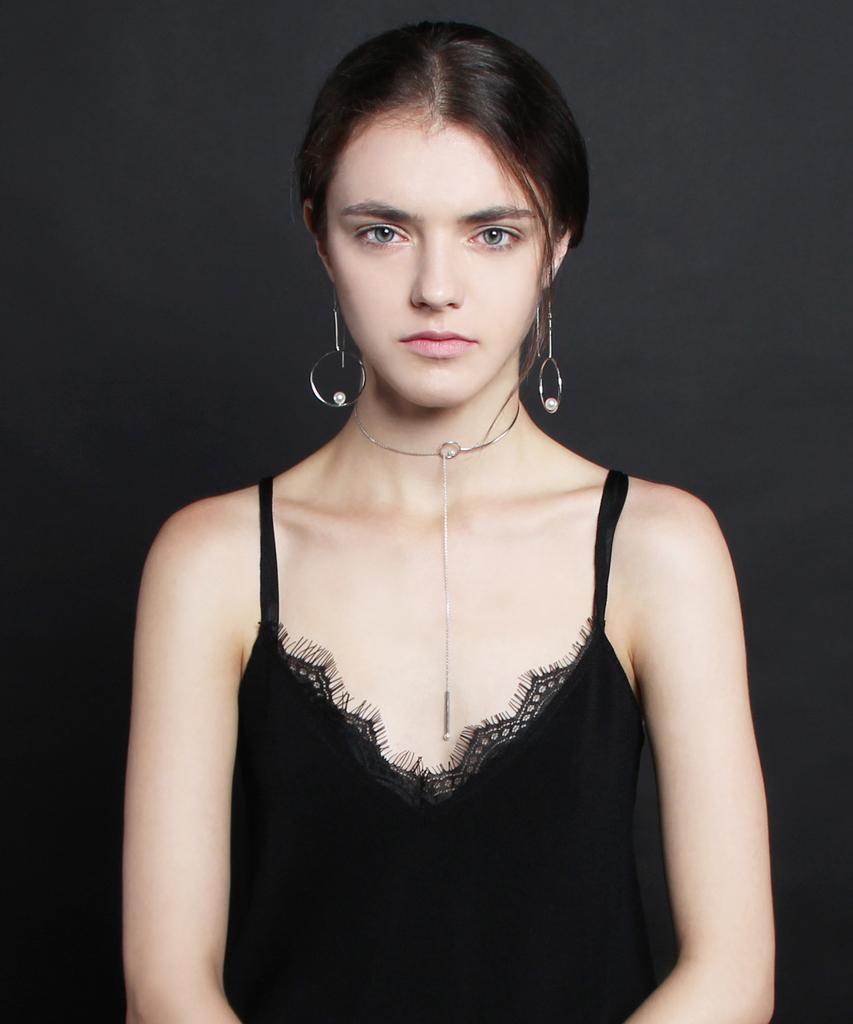 De La Lune Door Handle Silver Chain Choker [Dl16Fwnc04Svf]