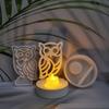 Hollow Owl Insert Gypsum Mold Diy Silicone Mold Candle Holder Home Decoration