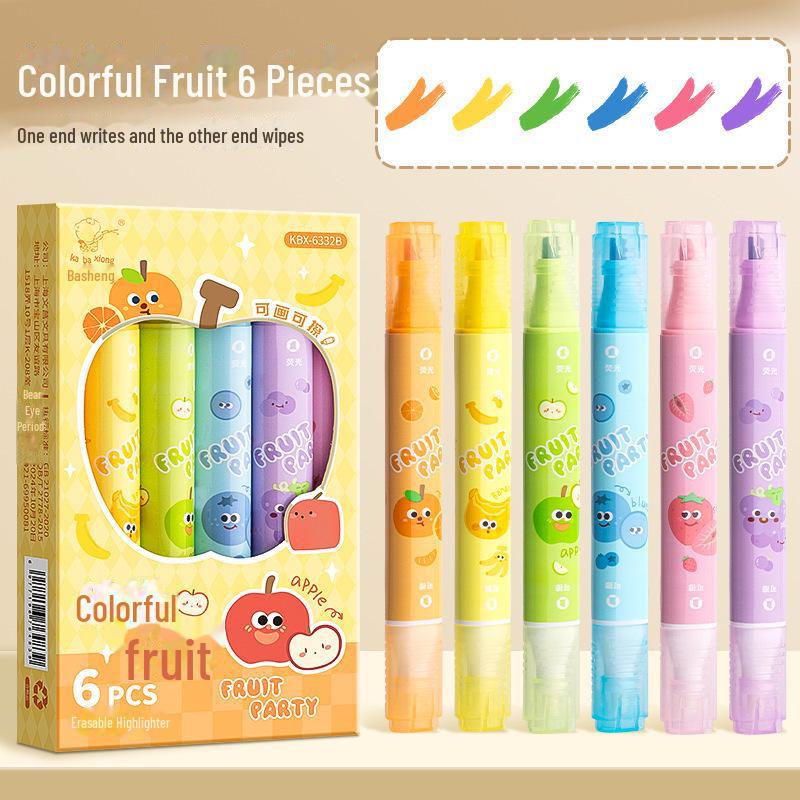 

Стираемая флуоресцентная ручка-маркер для студентов - яркие цвета Box