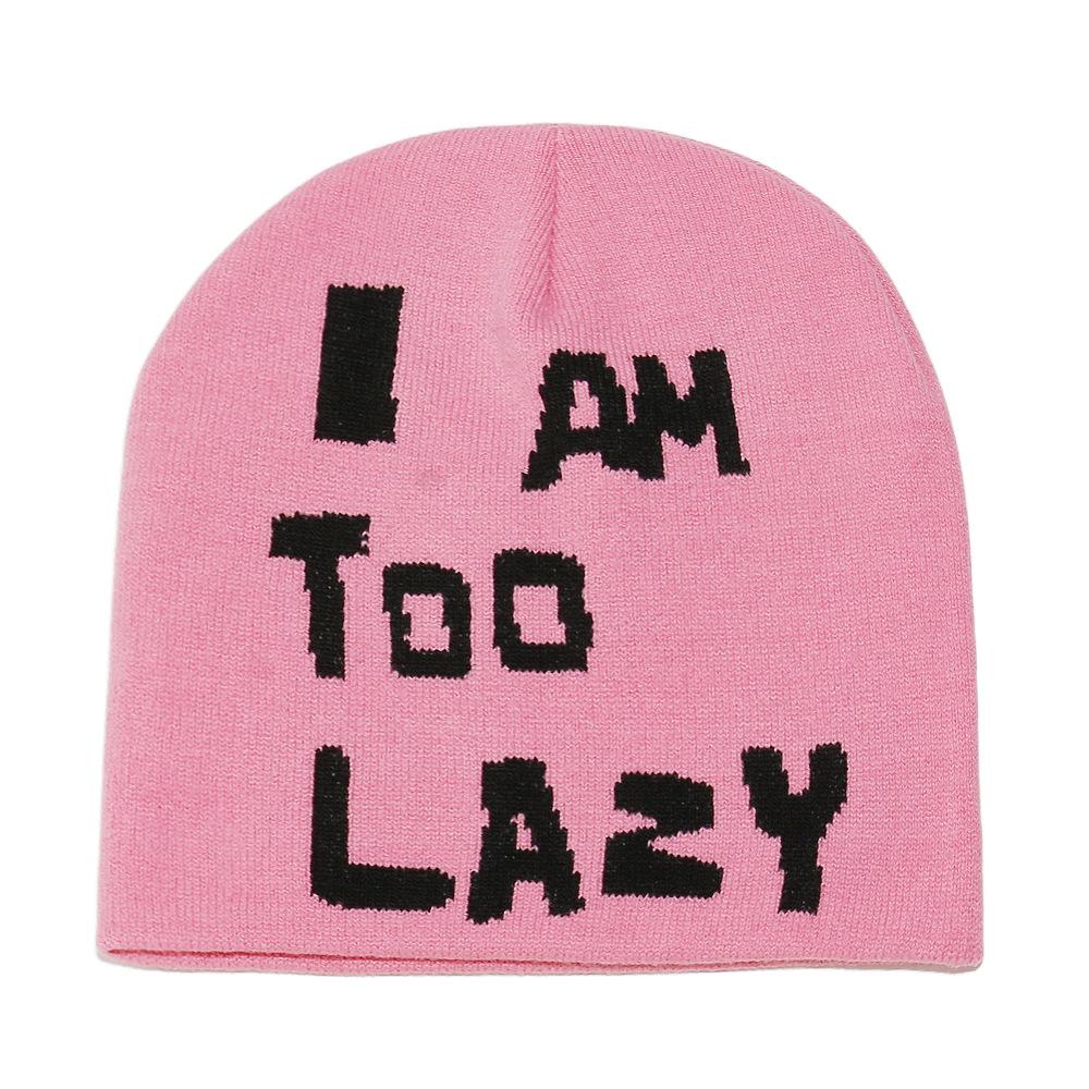 Ins Japanese Korean Version Warm Cold Hat Female Personality Versatile Winter Hat Alphabet Jacquard Knitted Hat Wool Hat Female Winter