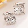 Exquisite Ladies Dolphin's Love Rhinestone Ear Stud Earrings With Timeless Design